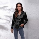 Women Solid Satin Shirt