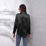 Women Solid Satin Shirt - Image 4