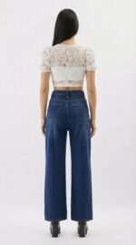 Indigo Mid Rise Wide Leg Jeans - Image 2